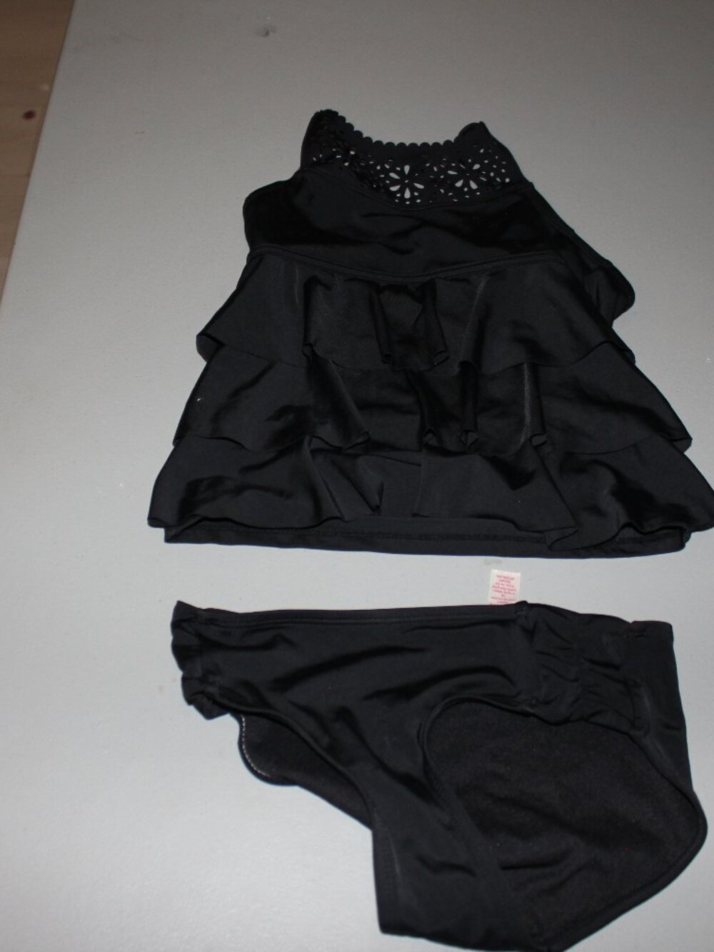 Black 2 Pcs Justice Tankini Swimsuit Size 10